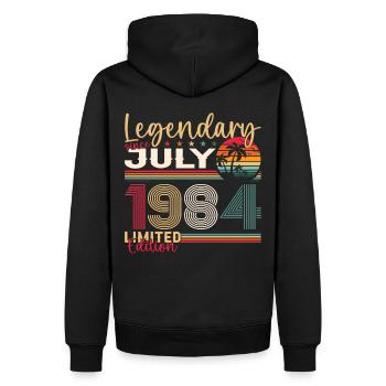 39e anniversaire Homme légendaire Juillet Né en 1984 - Sweat à capuche Premium bio Homme - noir - Dos - Nico (187cm)