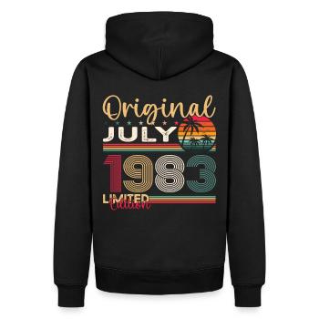 40th Birthday Man Original July Vintage 1983 - Men’s Premium Organic Hoodie - black - Back - Nico (187cm)