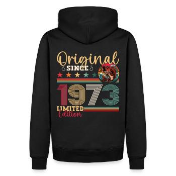 50. Geburtstag Mann Angler Angeln Jahrgang 1973 - Männer Premium Bio Hoodie - Schwarz - Hinten - Nico (187cm)