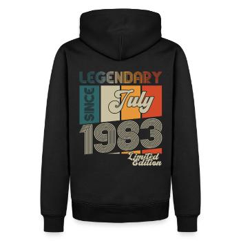 40th Birthday Man Born In July Vintage 1983 - Men’s Premium Organic Hoodie - black - Back - Nico (187cm)