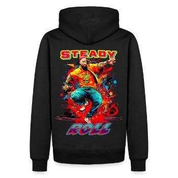 HIP HOP Roll stable - Sweat à capuche Premium bio Homme - noir - Dos - Nico (187cm)