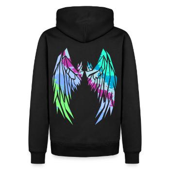 2reborn Wings Engelflügel modern art 6 - Männer Premium Bio Hoodie - Schwarz - Hinten - Nico (187cm)