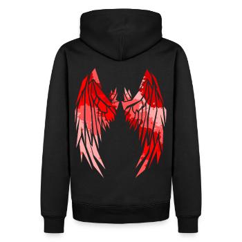2reborn Wings Engelflügel modern art 5 - Männer Premium Bio Hoodie - Schwarz - Hinten - Nico (187cm)