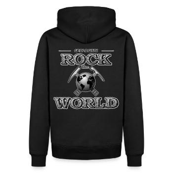 Rock the World Géologie Paléontologie - Sweat à capuche Premium bio Homme - noir - Dos - Nico (187cm)
