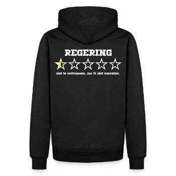 Government5starwhite - Männer Premium Bio Hoodie - Schwarz - Hinten - Nico (187cm)