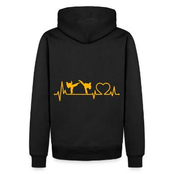 Taekwondo Battement de cœur - Sweat à capuche Premium bio Homme - noir - Dos - Nico (187cm)