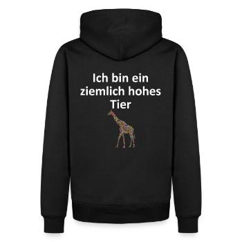 Ziemlich hohes Tier. Die Giraffe. Style Geschenk. - Männer Premium Bio Hoodie - Schwarz - Hinten - Nico (187cm)