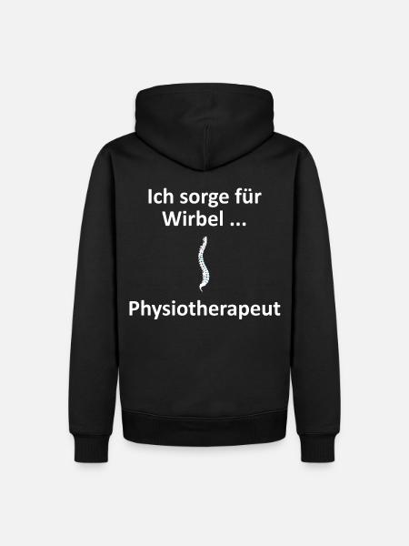 Physiotherapeut,Ich sorge für Wirbel.Fun Geschenk - Männer Premium Bio Hoodie - Schwarz