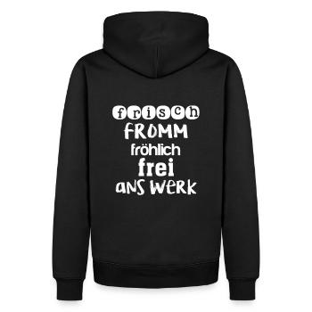 Frisch fromm Fröhlich Theo Lingen Retro Turner - Männer Premium Bio Hoodie - Schwarz - Hinten - Nico (187cm)