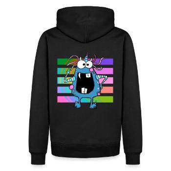 Funny crazy monster - Men’s Premium Organic Hoodie - black - Back - Nico (187cm)