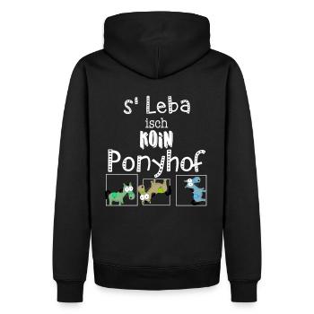 schwäbisch dialekt - s leba isch koin Ponyhof - Männer Premium Bio Hoodie - Schwarz - Hinten - Nico (187cm)