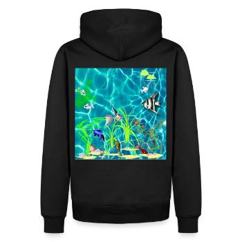 Réservoir tropical de poissons - Sweat à capuche Premium bio Homme - noir - Dos - Nico (187cm)