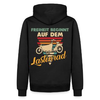 Rad Fahrradrennen Lastenrad Tricks Fahrrad - Männer Premium Bio Hoodie - Schwarz - Hinten - Nico (187cm)