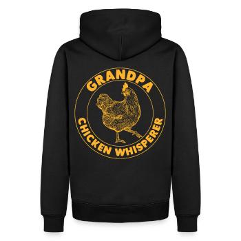 Hühner Papa Bauer Vater Bauernhof Huhn Vatertag - Männer Premium Bio Hoodie - Schwarz - Hinten - Nico (187cm)