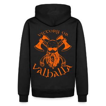 Victory or Valhalla - Männer Premium Bio Hoodie - Schwarz - Hinten - Nico (187cm)