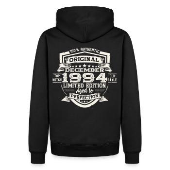 Original December 1994 28th birthday gift - Men’s Premium Organic Hoodie - black - Back - Nico (187cm)