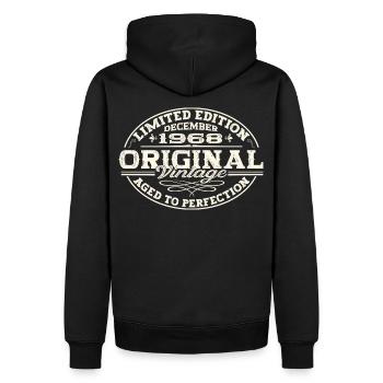 Original December 1968 54th Birthday Gift - Men’s Premium Organic Hoodie - black - Back - Nico (187cm)