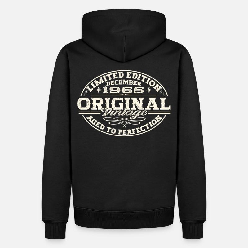 Original Dezember 1965 57. Geburtstag Geschenk - Männer Premium Bio Hoodie - Schwarz