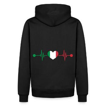 Herzschlag Italia Italiener Italien - Männer Premium Bio Hoodie - Schwarz - Hinten - Nico (187cm)