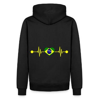 Herzschlag Brasilianer Brasilien - Männer Premium Bio Hoodie - Schwarz - Hinten - Nico (187cm)
