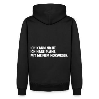 Pferd Reitsport Reiten Pferdesport Norweger - Männer Premium Bio Hoodie - Schwarz - Hinten - Nico (187cm)
