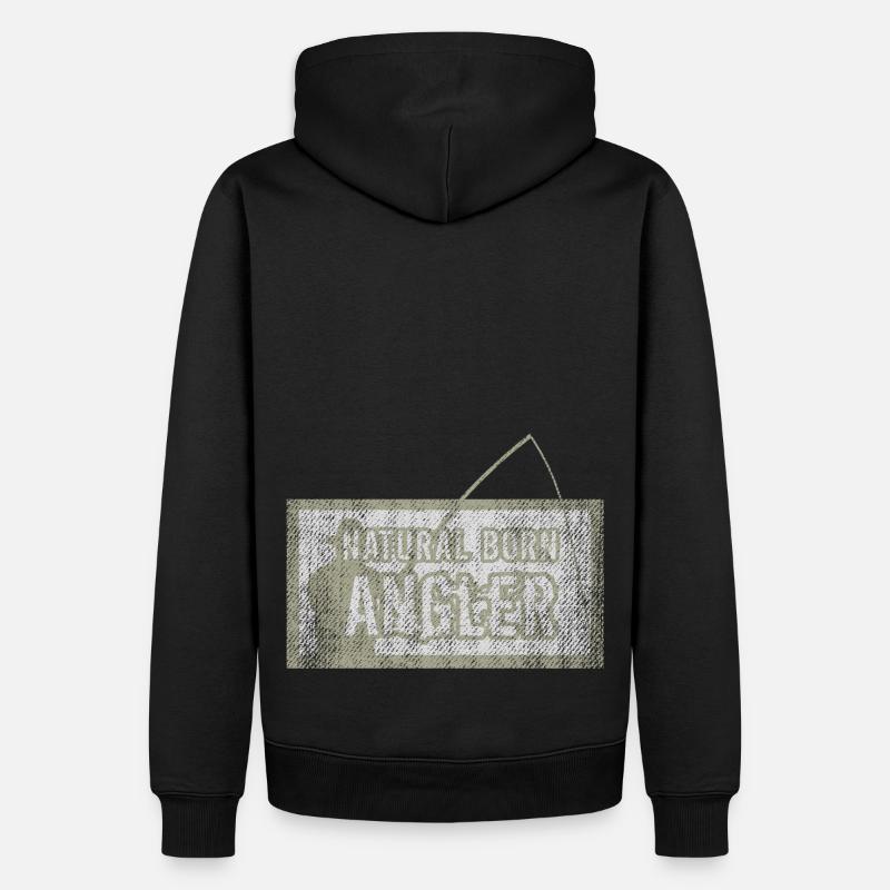 Fischer Natural born - Männer Premium Bio Hoodie - Schwarz