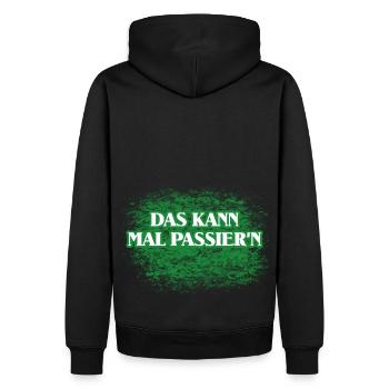 Shit happens Spruch - Männer Premium Bio Hoodie - Schwarz - Hinten - Nico (187cm)