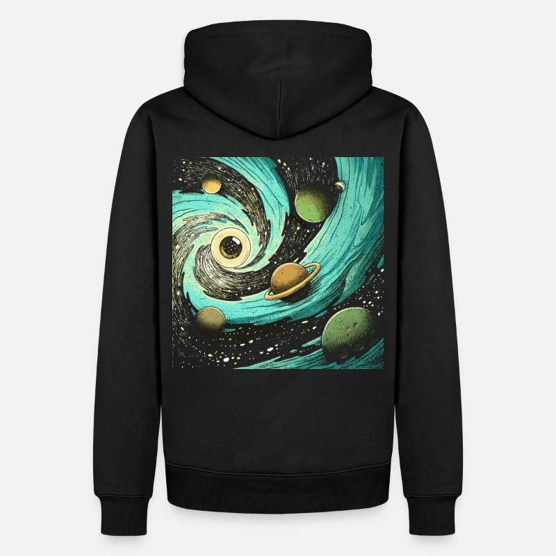schau in eine supernova - Männer Premium Bio Hoodie - Schwarz