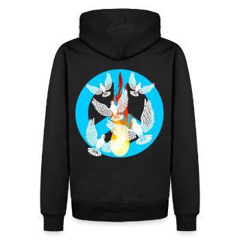 Colombes de la paix de la paix Mouvement mondial pour la paix - Sweat à capuche Premium bio Homme - noir - Dos - Nico (187cm)