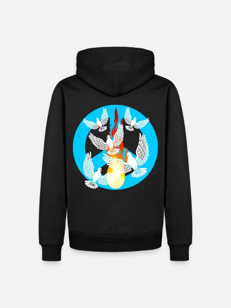Peace Friedenstauben Weltfrieden Friedensbewegung - Männer Premium Bio Hoodie - Schwarz