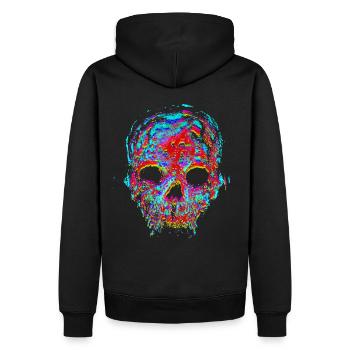 Méga Crâne - Sweat à capuche Premium bio Homme - noir - Dos - Nico (187cm)