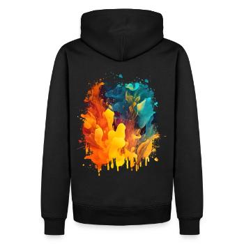 Art abstrait cool: liquide coloré - Sweat à capuche Premium bio Homme - noir - Dos - Nico (187cm)