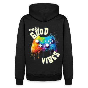 Only Good Vibes: Good Life Cool Gaming Controller - Men’s Premium Organic Hoodie - black - Back - Nico (187cm)