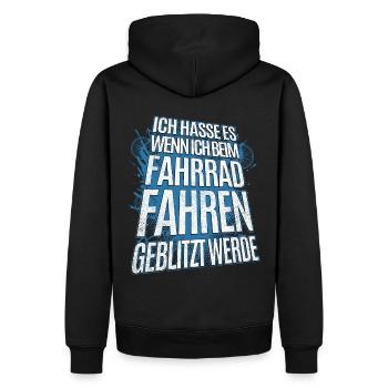 Geblitzt auf dem Fahrrad Lustig Radfahrer - Männer Premium Bio Hoodie - Schwarz - Hinten - Nico (187cm)