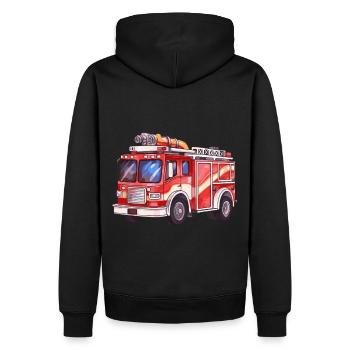 Camion de pompiers cool camion de pompiers de la brigade de pompiers - Sweat à capuche Premium bio Homme - noir - Dos - Nico (187cm)