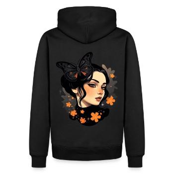 Aesthetic Girl: Gothic Wave Design with - Men’s Premium Organic Hoodie - black - Back - Nico (187cm)