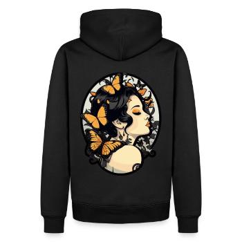 Fille gothique aux papillons: esthétique gothique - Sweat à capuche Premium bio Homme - noir - Dos - Nico (187cm)