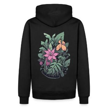 Plants and flowers for nature lovers and gardeners - Men’s Premium Organic Hoodie - black - Back - Nico (187cm)