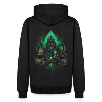 Epic Gamer Guardian détient un plus vert - Sweat à capuche Premium bio Homme - noir - Dos - Nico (187cm)
