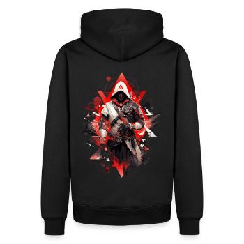 Epic Gamer Cyber Assassin Occultist Rouge Blanc - Sweat à capuche Premium bio Homme - noir - Dos - Nico (187cm)