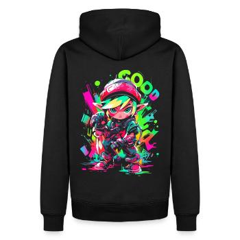 Cool Gaming Design Graffiti légendaire Forest Boy - Sweat à capuche Premium bio Homme - noir - Dos - Nico (187cm)