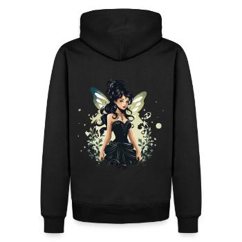 Fée enchanteresse aux ailes étincelantes pour dames - Sweat à capuche Premium bio Homme - noir - Dos - Nico (187cm)