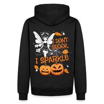 Halloween-Fee Verkleidung I don't spook, I sparkle - Männer Premium Bio Hoodie - Schwarz - Hinten - Nico (187cm)