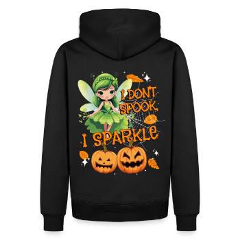 Halloween-Fee Verkleidung I don't spook, I sparkle - Männer Premium Bio Hoodie - Schwarz - Hinten - Nico (187cm)
