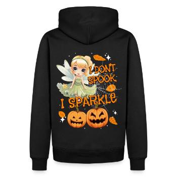 Halloween-Fee Verkleidung I don't spook, I sparkle - Männer Premium Bio Hoodie - Schwarz - Hinten - Nico (187cm)