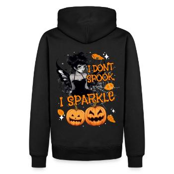 Halloween-Fee Verkleidung I don't spook, I sparkle - Männer Premium Bio Hoodie - Schwarz - Hinten - Nico (187cm)