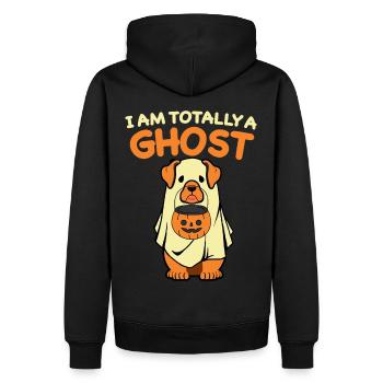 Je suis totalement un fantôme: chien mignon comme un fantôme - Sweat à capuche Premium bio Homme - noir - Dos - Nico (187cm)