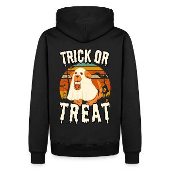 Trick or Treat Halloween chien avec déguisement - Sweat à capuche Premium bio Homme - noir - Dos - Nico (187cm)