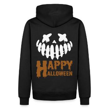 Creepy Happy Halloween - Conception de visage de citrouille - Sweat à capuche Premium bio Homme - noir - Dos - Nico (187cm)