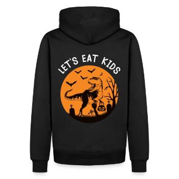 Let’s Eat Kids Funny T-Rex à la chasse aux bonbons! - Sweat à capuche Premium bio Homme - noir - Dos - Nico (187cm)